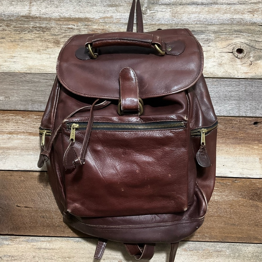 Vintage Frye brown leather backpack